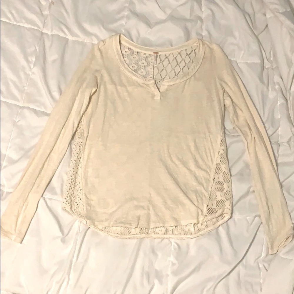 Free People cream/white shirt